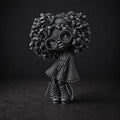 Modefigur mit Locken und Brille in Strickoptik – Deko-Skulptur | handbemalt oder gedruckt | Made in Germany FehnFactory