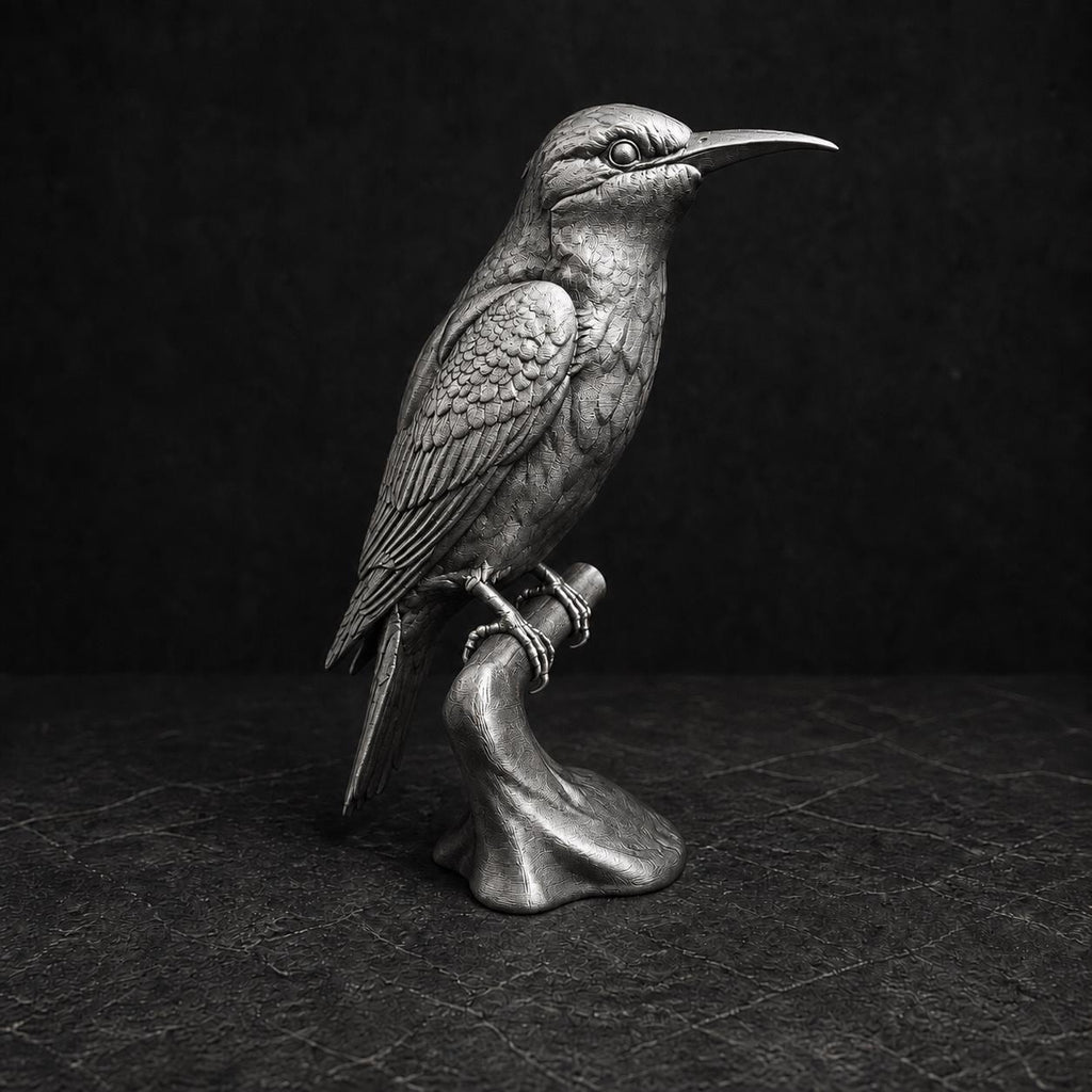 Bienenfresser auf Ast – detailreiche Vogelskulptur | handbemalt oder gedruckt | Made in Germany FehnFactory