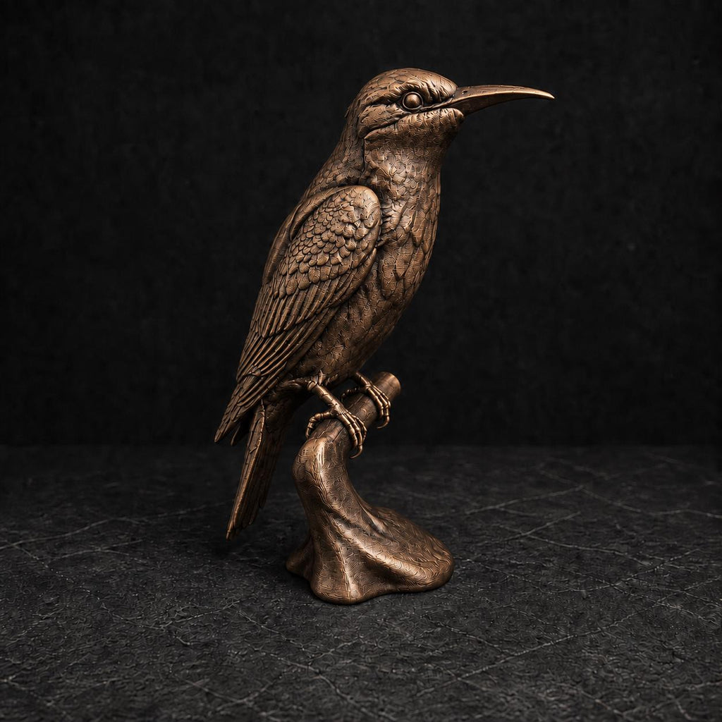 Bienenfresser auf Ast – detailreiche Vogelskulptur | handbemalt oder gedruckt | Made in Germany FehnFactory