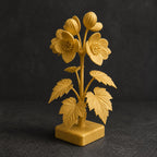Begonienzweig mit Blüten und Knospen – florale Skulptur auf Sockel | handbemalt oder gedruckt | Made in Germany FehnFactory