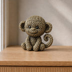 Sitzender Affe in Strickoptik | Tierfigur handbemalt oder gedruckt | Made in Germany FehnFactory