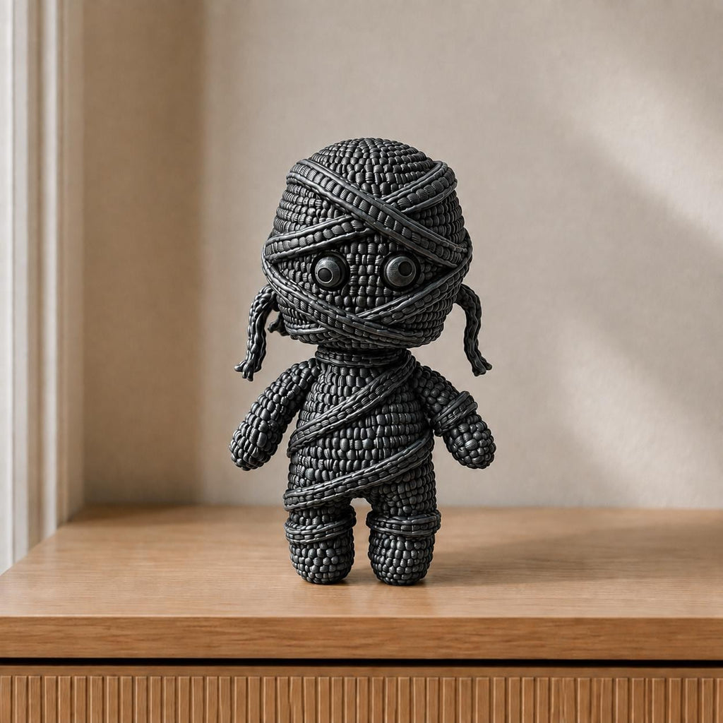 Kleine Mumienfigur in Strickoptik | Halloween-Deko handbemalt oder gedruckt | Made in Germany FehnFactory