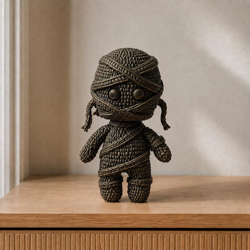Kleine Mumienfigur in Strickoptik | Halloween-Deko handbemalt oder gedruckt | Made in Germany FehnFactory