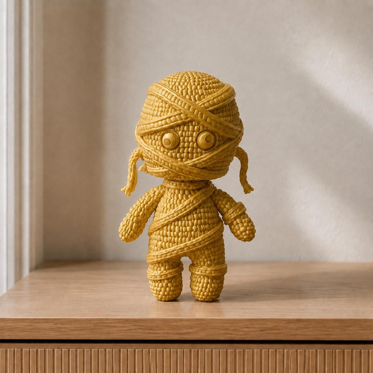Kleine Mumienfigur in Strickoptik | Halloween-Deko handbemalt oder gedruckt | Made in Germany FehnFactory