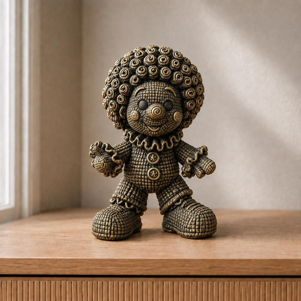 Freundlicher Clown in Strickoptik | Zirkusfigur handbemalt oder gedruckt | Made in Germany FehnFactory