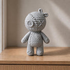 Voodoo-Puppe mit Knopfauge und Herz in Strickoptik | handbemalt oder gedruckt | Made in Germany FehnFactory