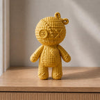 Voodoo-Puppe mit Knopfauge und Herz in Strickoptik | handbemalt oder gedruckt | Made in Germany FehnFactory