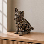 Yorkshire Terrier in Voronoi-Optik – sitzende Hundeskulptur | Made in Germany FehnFactory