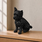 Yorkshire Terrier in Voronoi-Optik – sitzende Hundeskulptur | Made in Germany FehnFactory