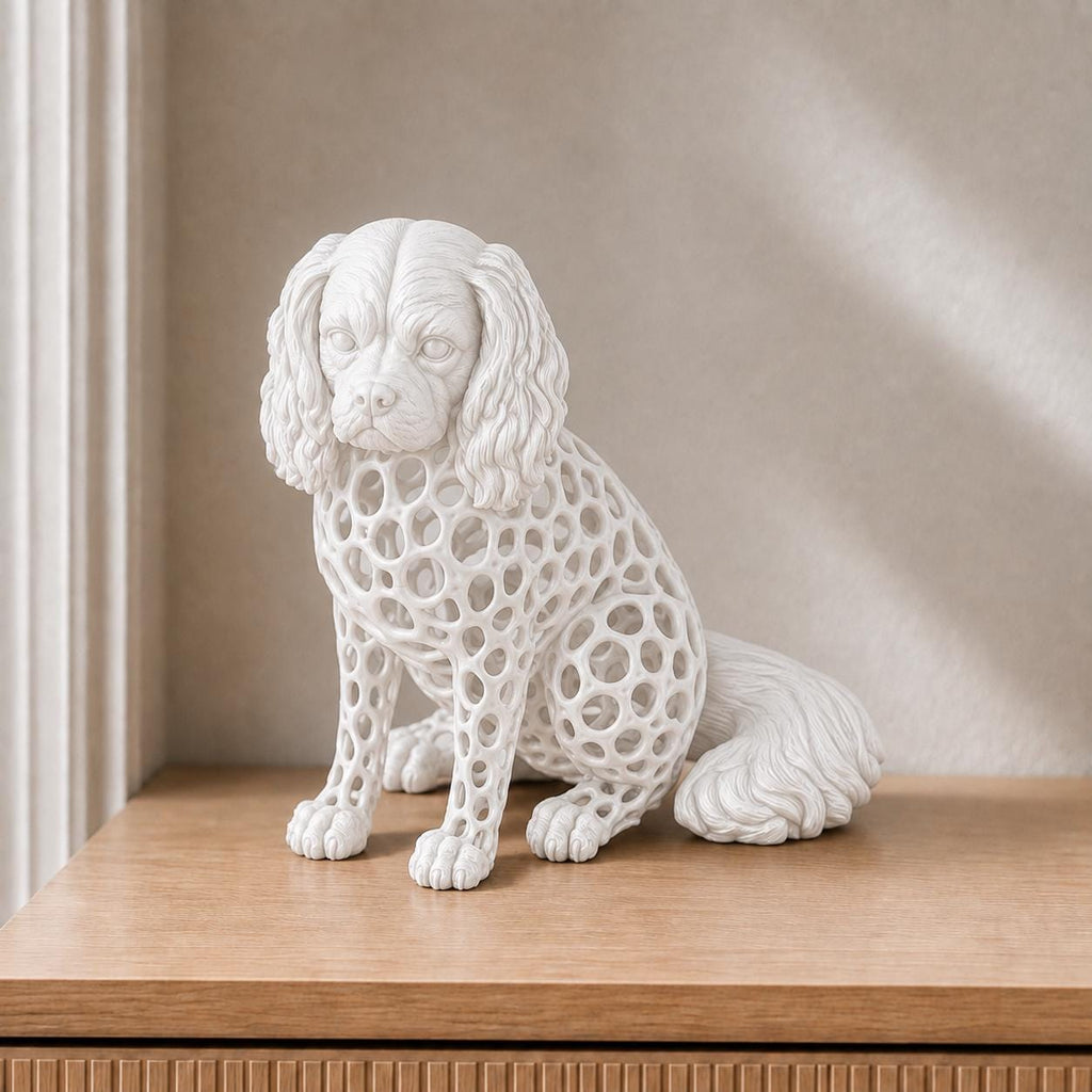 Cavalier King Charles Spaniel in Voronoi-Optik – Hundeskulptur | Made in Germany FehnFactory