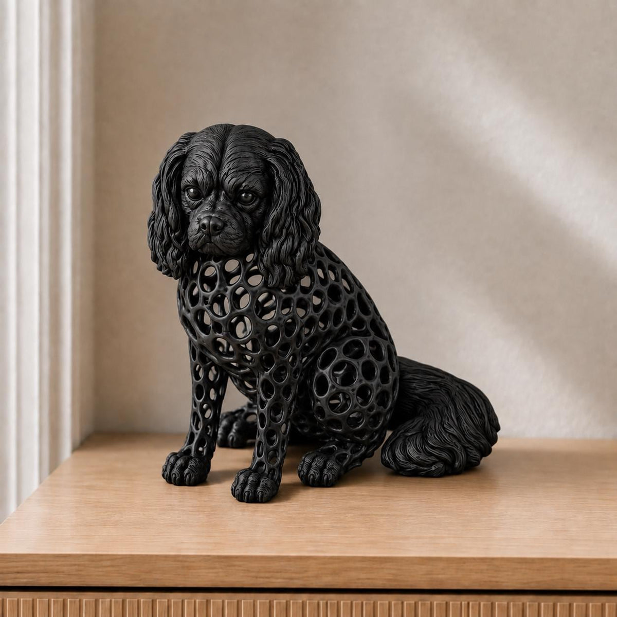 Cavalier King Charles Spaniel in Voronoi-Optik – Hundeskulptur | Made in Germany FehnFactory