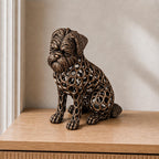 Affenpinscher in Voronoi-Optik – sitzende Hundeskulptur | Made in Germany FehnFactory