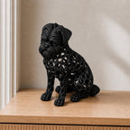 Affenpinscher in Voronoi-Optik – sitzende Hundeskulptur | Made in Germany FehnFactory