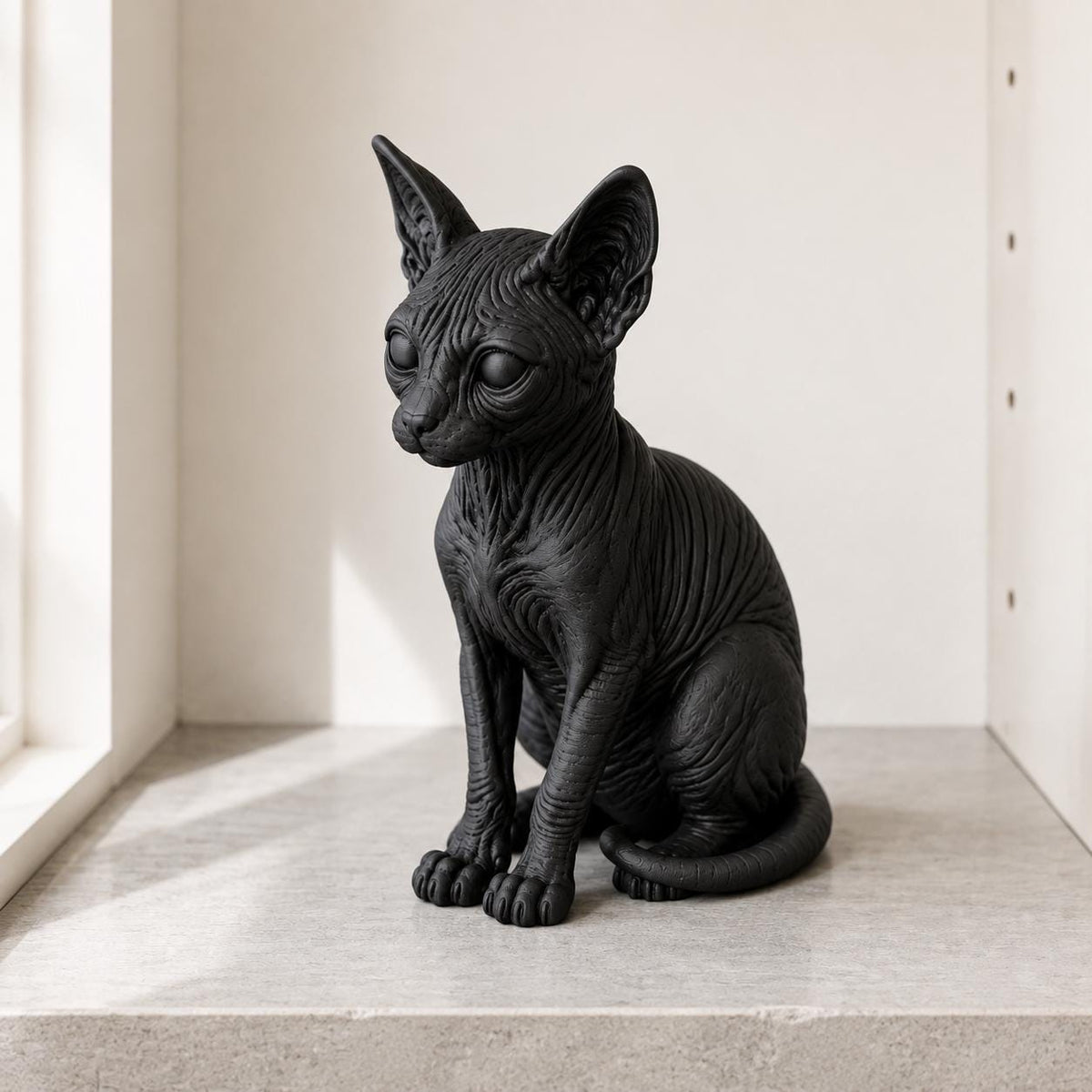 Sphynx Katze – sitzende Ganzkörper-Katzenskulptur | Made in Germany FehnFactory