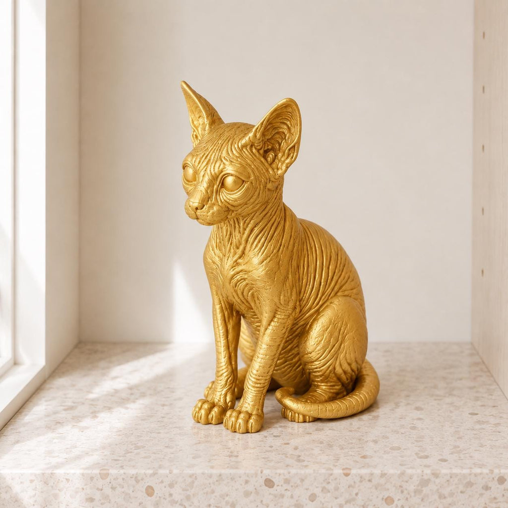 Sphynx Katze – sitzende Ganzkörper-Katzenskulptur | Made in Germany FehnFactory