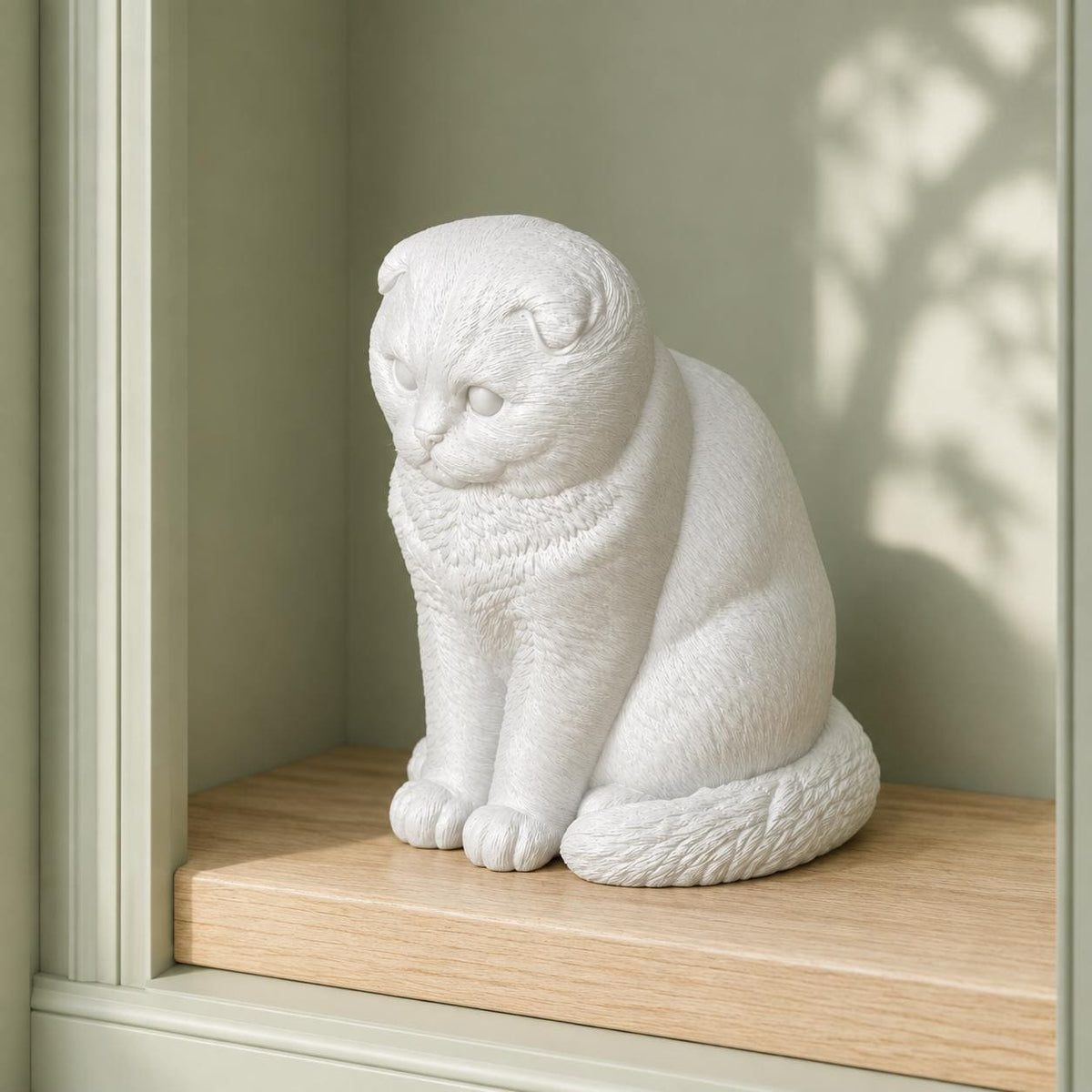 Scottish Fold Katze – sitzende Ganzkörperfigur mit Faltohren | Made in Germany FehnFactory