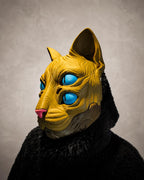 Nekora Maske mit vier Augen und beweglichem Kiefer | 5-farbige Katzen-Cosplay-Maske | PipeCox | Made in Germany FehnFactory