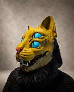 Nekora Maske mit vier Augen und beweglichem Kiefer | 5-farbige Katzen-Cosplay-Maske | PipeCox | Made in Germany FehnFactory