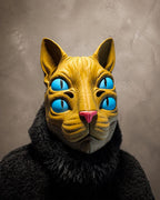Nekora Maske mit vier Augen und beweglichem Kiefer | 5-farbige Katzen-Cosplay-Maske | PipeCox | Made in Germany FehnFactory