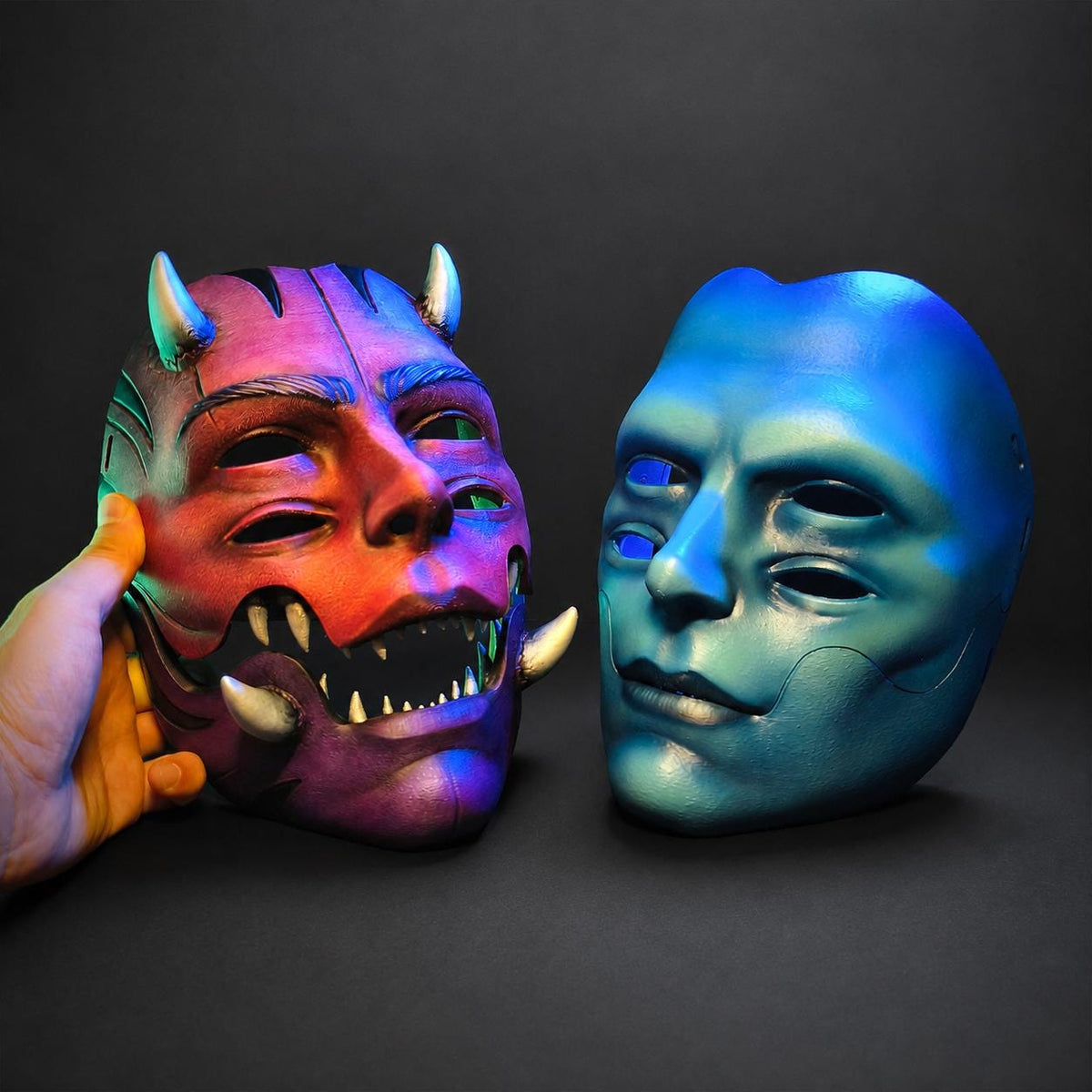 Argos Maske – tragbare Vier-Augen-Cosplay-Maske mit beweglichem Kiefer | 2 Ausführungen | Made in Germany FehnFactory
