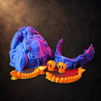 Foo Dog Maske – beweglicher Kiefer | Blau–Gold | Pipe Cox | Made in Germany FehnFactory