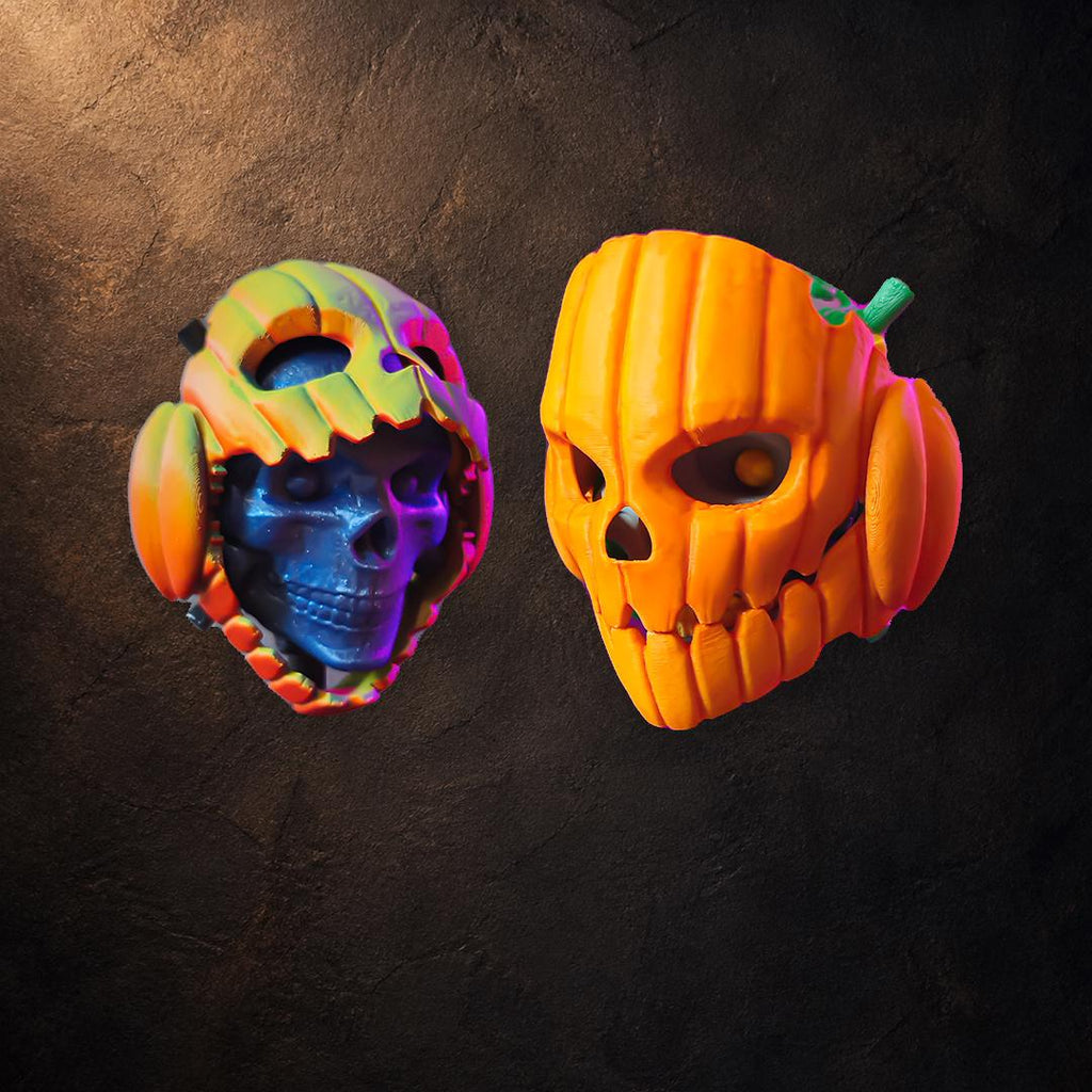 Pumpkin Skull – bewegliche Kürbis-Skulptur mit verstecktem Schädel | Pipe Cox | Made in Germany FehnFactory