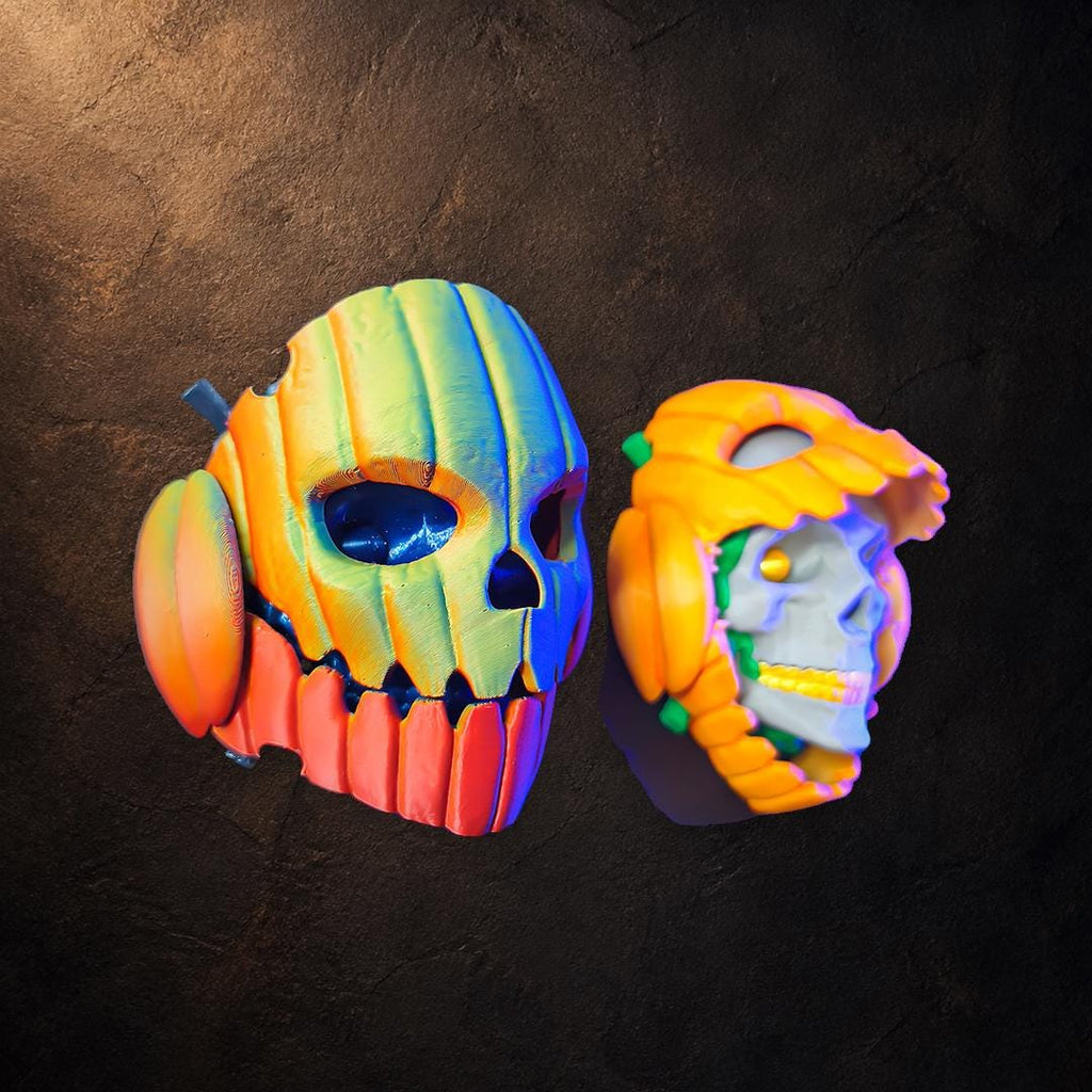 Pumpkin Skull – bewegliche Kürbis-Skulptur mit verstecktem Schädel | Pipe Cox | Made in Germany FehnFactory