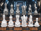 Futuristisches Fahrzeug-Schachfigurenset – komplett 32-teilig | Sci-Fi-Schach | 3 Größen & 12 Farbpaare FehnFactory