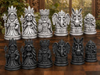 Königliches Blatt-Schachfigurenset – komplett 32-teilig | Natur-Fantasy | 3 Größen & 12 Farbpaare | Made in Germany FehnFactory