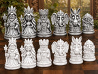Königliches Blatt-Schachfigurenset – komplett 32-teilig | Natur-Fantasy | 3 Größen & 12 Farbpaare | Made in Germany FehnFactory