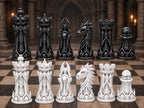 Nekromanten-Schachfigurenset – komplett 32-teilig | Gotisches Staunton-Schach | 3 Größen & 12 Farbpaare | Made in Germany FehnFactory