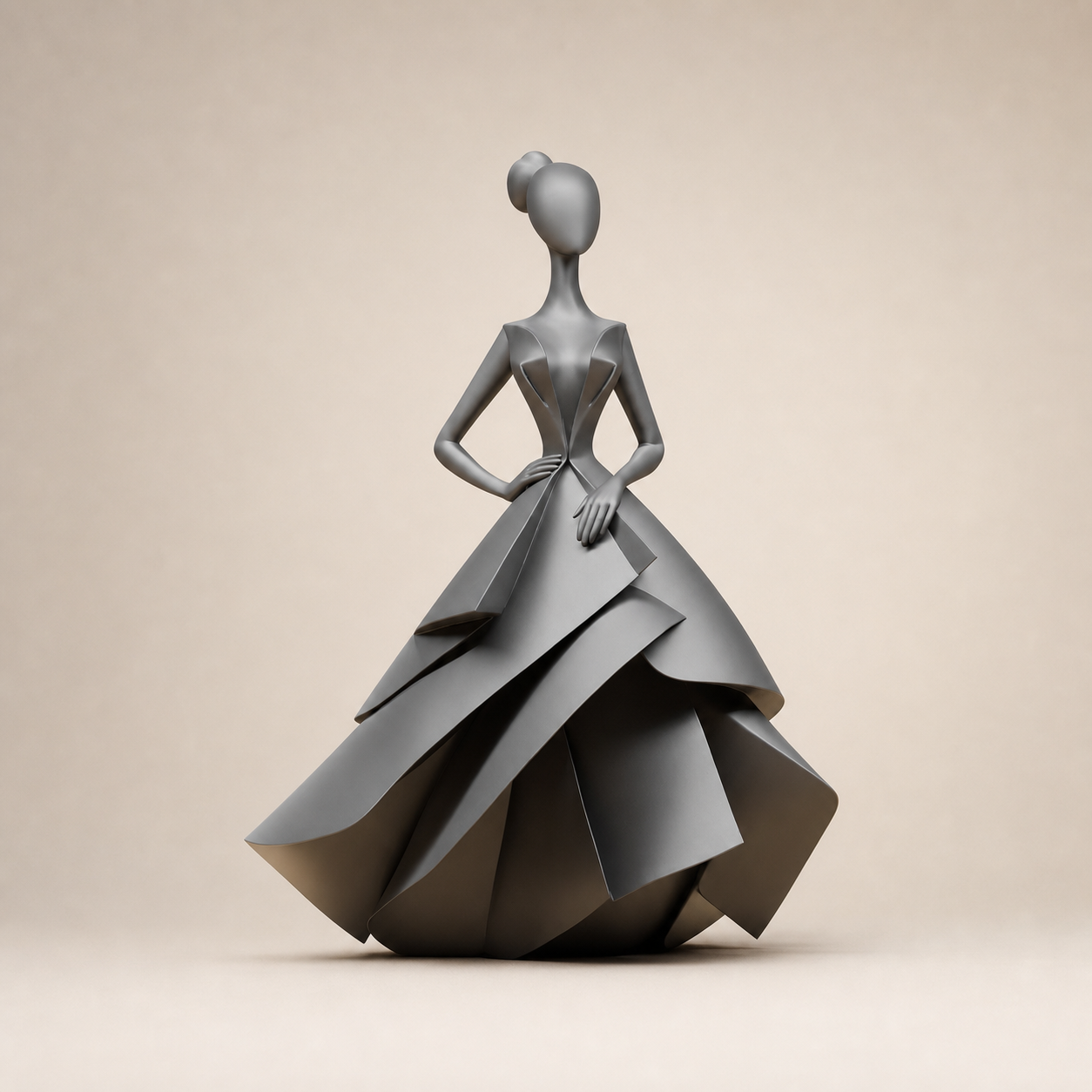 Origami-Kleid – Abstrakte Fashion-Skulptur FehnFactory