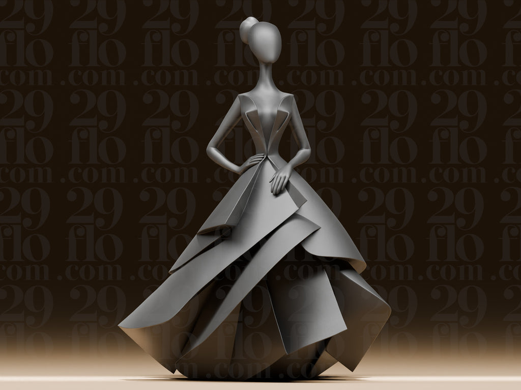 Origami-Kleid – Abstrakte Fashion-Skulptur FehnFactory