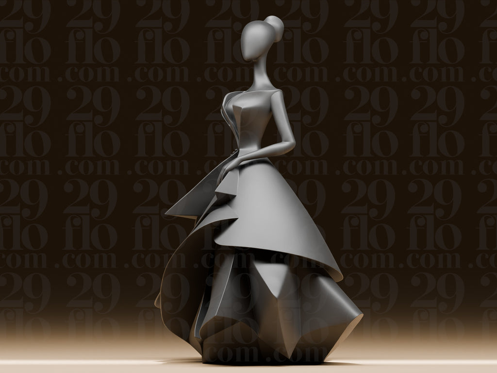 Origami-Kleid – Abstrakte Fashion-Skulptur FehnFactory