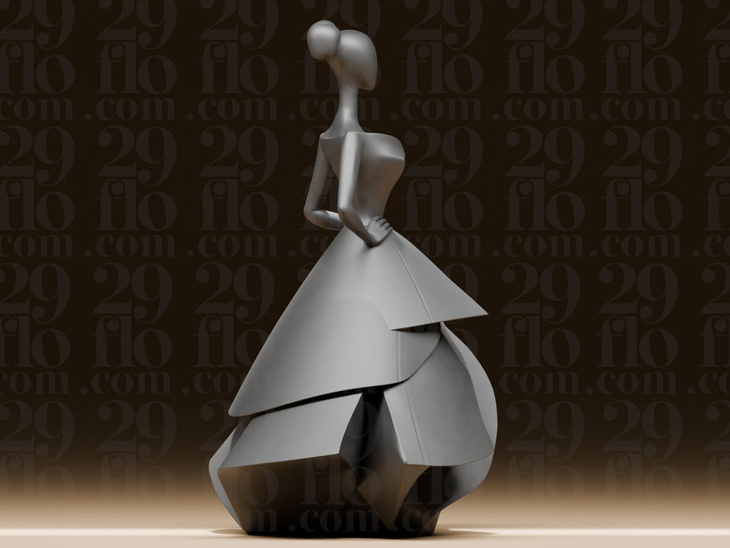 Origami-Kleid – Abstrakte Fashion-Skulptur FehnFactory
