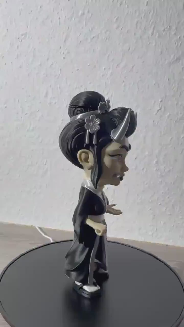 Hannya Chibi Oni Geisha Figur Japanische Dämonin | Japanese Demon Chibi Designer Toy Anime Collectible Figurine